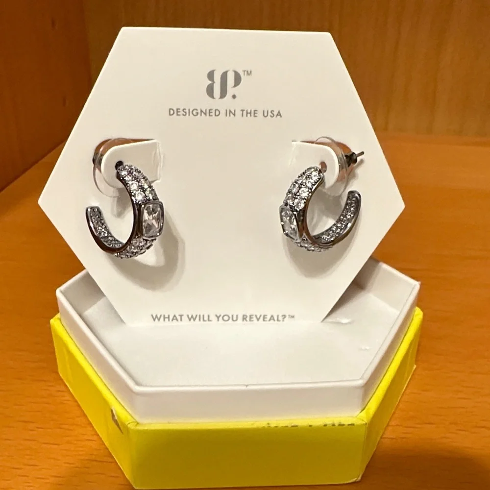 Bomb party RARE Unicorn - Elegant hematite Hoop Earrings - Picture 1 of 3